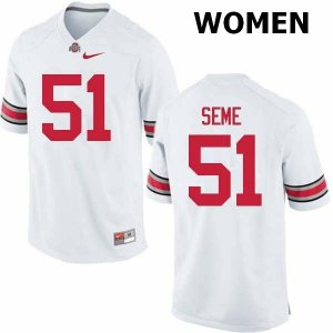 Women's Ohio State Buckeyes #51 Nick Seme White Nike NCAA College Football Jersey New Style JTP7544BO